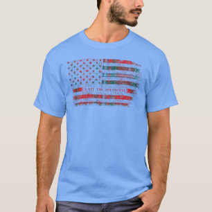 Clan Drummond of Fingask Scottish tartan US flag S T-Shirt