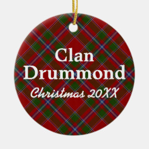 Clan Drummond Scottish Tartan Ceramic Ornament