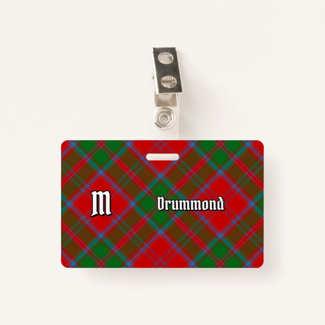 Clan Drummond Tartan Badge (Front with Clip)
