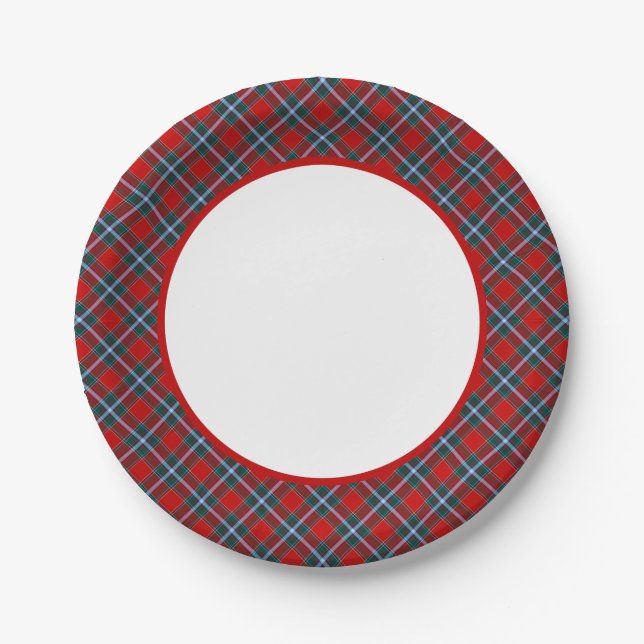 Clan Drummond Tartan Border Paper Plates (Front)
