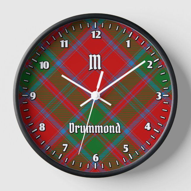 Clan Drummond Tartan Clock (Front)