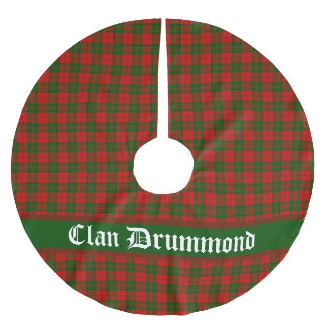 Clan Drummond Tartan Customizable  Brushed Polyester Tree Skirt (Front)