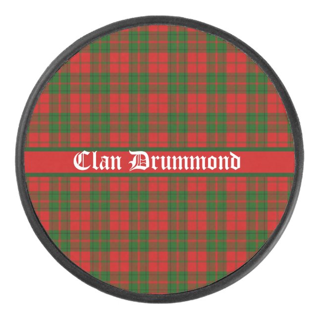 Clan Drummond Tartan Customizable Hockey Puck (Front)