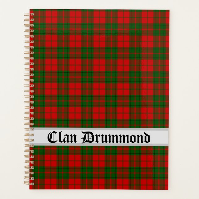 Clan Drummond Tartan Customizable Planner (Front)