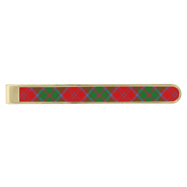 Clan Drummond Tartan Gold Finish Tie Bar (Front)