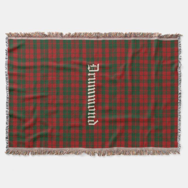 Clan Drummond Tartan Plaid Custom Throw Blanket (Front)