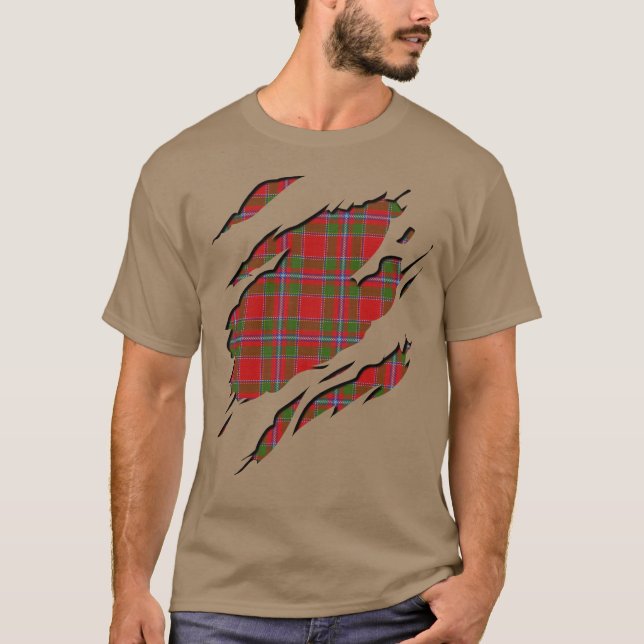 Clan Drummond Tartan Plaid Effects T-Shirt (Front)