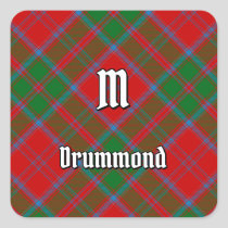 Clan Drummond Tartan Square Sticker