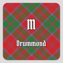 Clan Drummond Tartan Square Sticker