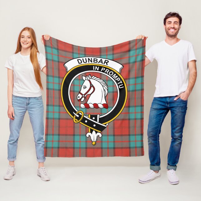 Clan Dunbar Ancient Tartan Plaid Fleece Blanket (In Situ)