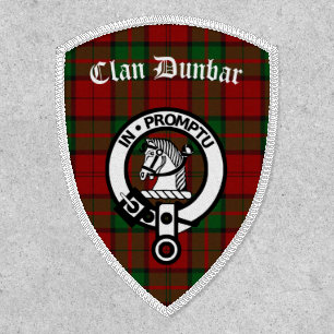Clan Dunbar Crest Badge & Tartan Iron On Patch