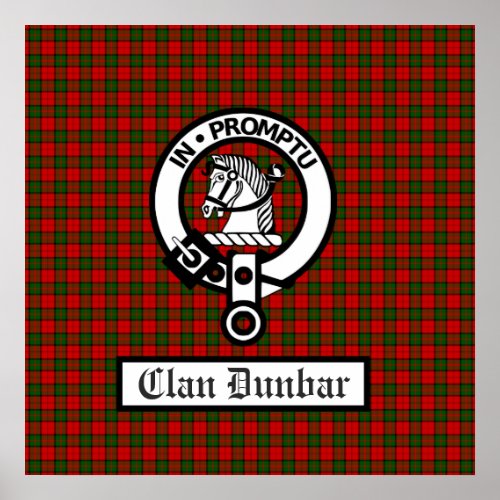Clan Dunbar Crest Badge  Tartan Poster