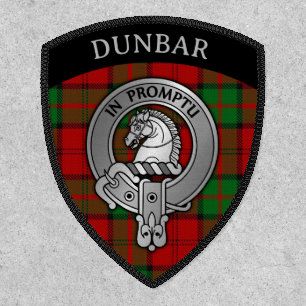Clan Dunbar Crest & Tartan Shield Patch