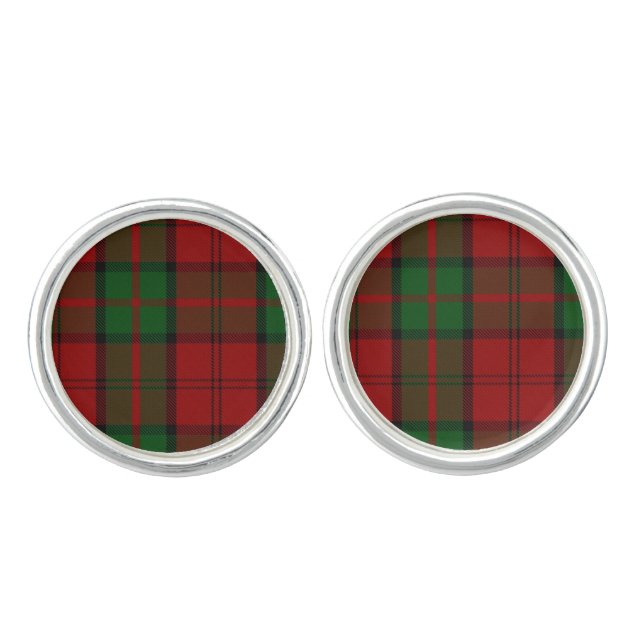 Clan Dunbar Plaid Cuff Links (Front)