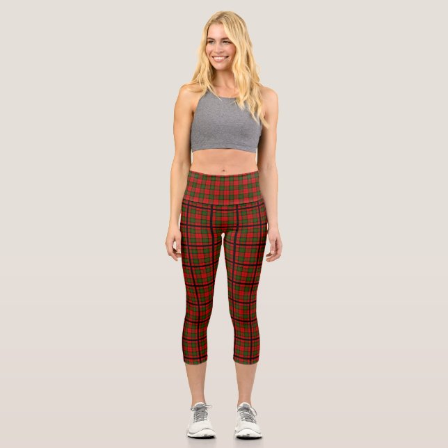 Clan Dunbar Tartan  Capri Leggings (Front)