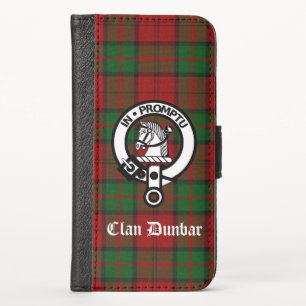 Clan Dunbar Tartan & Crest Badge iPhone X Wallet Case