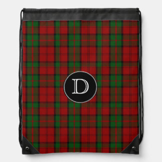 Clan Dunbar Tartan Plaid Monogram Backpack