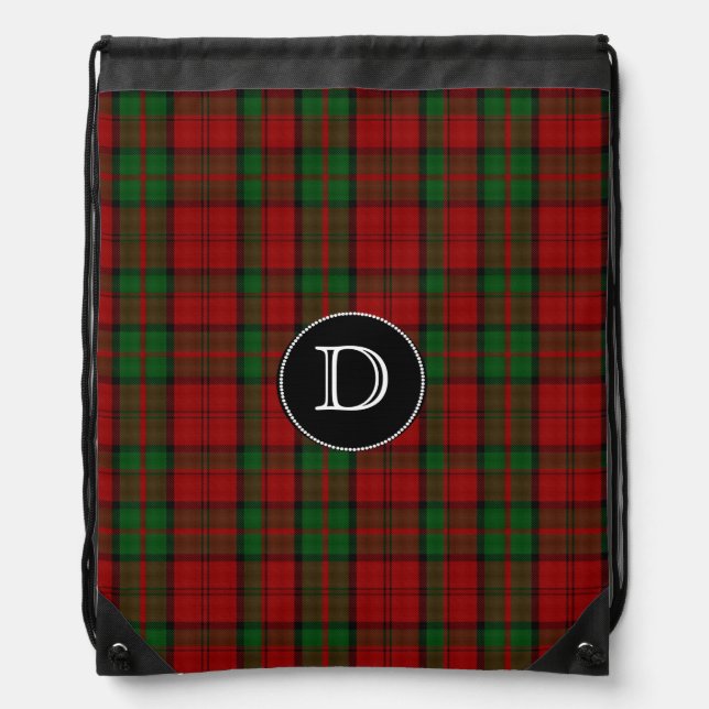Clan Dunbar Tartan Plaid Monogram Backpack (Front)