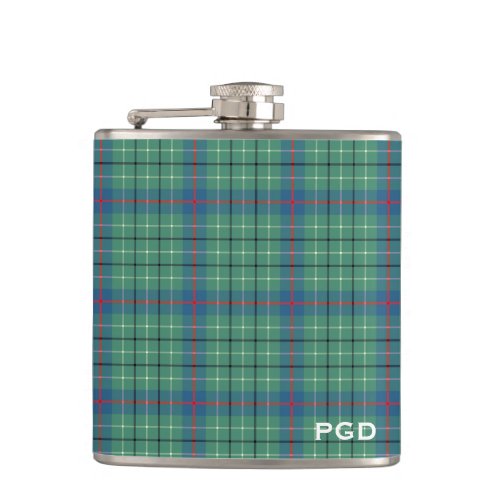 Clan Duncan Ancient Tartan Monogram Hip Flask