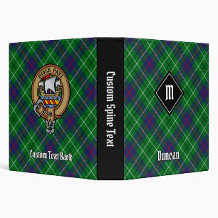 Clan Duncan Crest over Tartan 3 Ring Binder