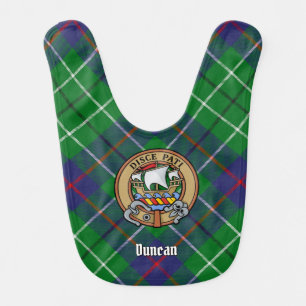 Clan Duncan Crest over Tartan Baby Bib