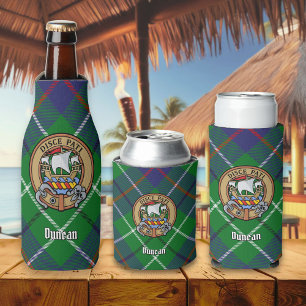 Clan Duncan Crest over Tartan Bottle Cooler