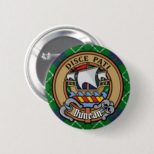 Clan Duncan Crest over Tartan Button