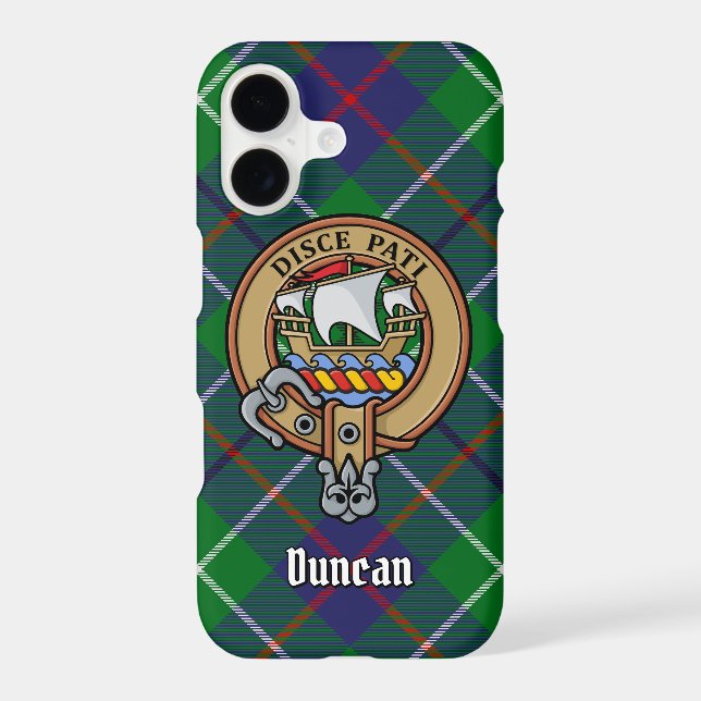 Clan Duncan Crest over Tartan Case-Mate iPhone Case (Back)
