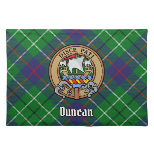 Clan Duncan Crest over Tartan Cloth Placemat