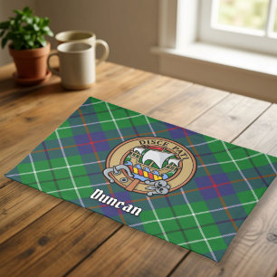 Clan Duncan Crest over Tartan Cloth Placemat