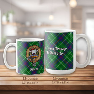 Clan Duncan Crest over Tartan Coffee Mug