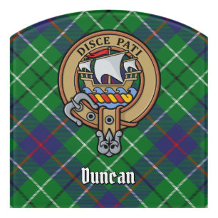 Clan Duncan Crest over Tartan Door Sign