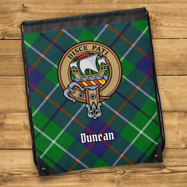 Clan Duncan Crest over Tartan Drawstring Bag (Creator Uploaded)