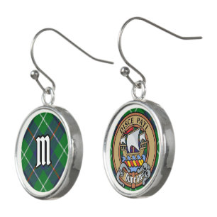 Clan Duncan Crest over Tartan Earrings