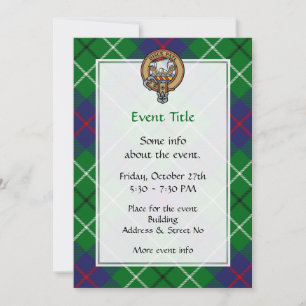 Clan Duncan Crest over Tartan Invitation