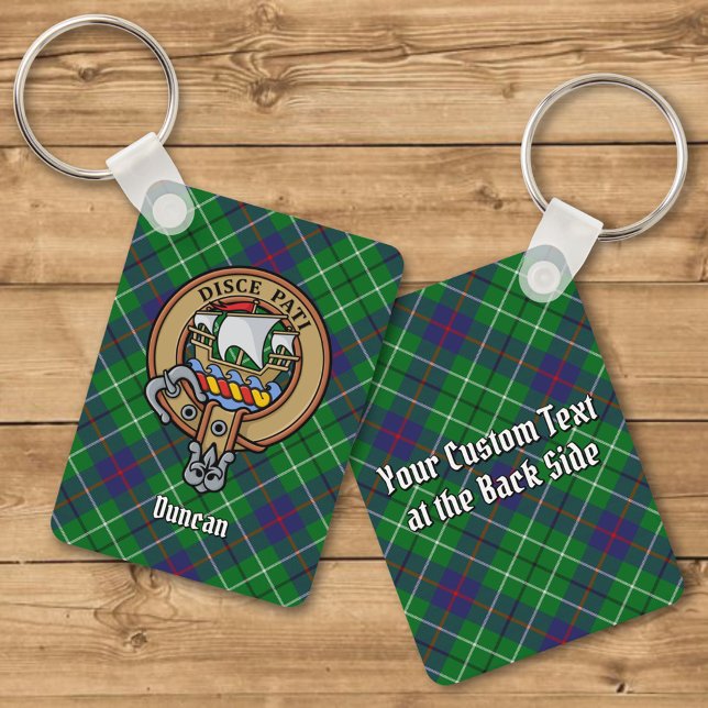 Clan Duncan Crest over Tartan Keychain (Creator Uploaded)
