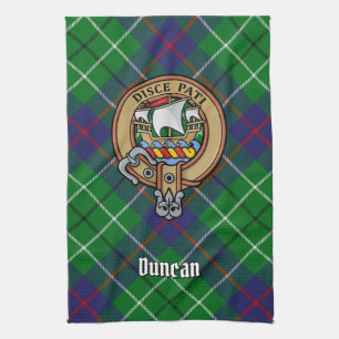 Clan Duncan Crest over Tartan Kitchen Towel