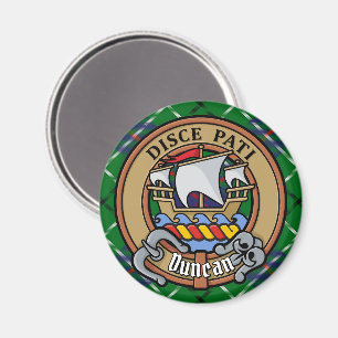 Clan Duncan Crest over Tartan Magnet