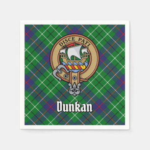 Clan Duncan Crest over Tartan Napkins