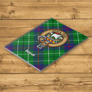 Clan Duncan Crest over Tartan Notebook