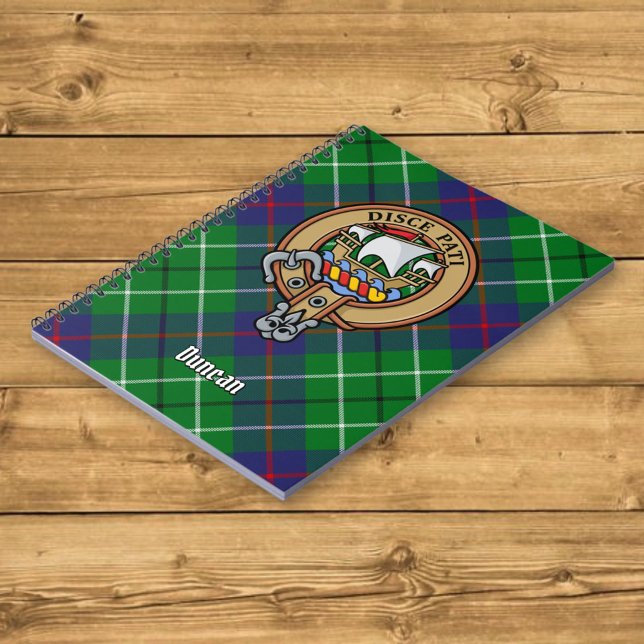 Clan Duncan Crest over Tartan Notebook (Creator Uploaded)