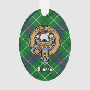 Clan Duncan Crest over Tartan Ornament