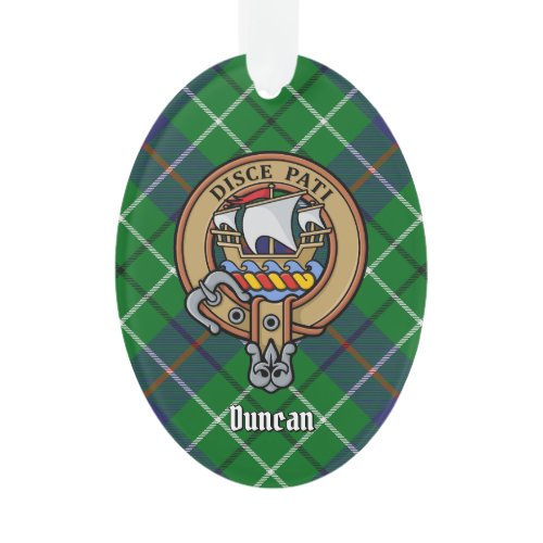 Clan Duncan Crest over Tartan Ornament