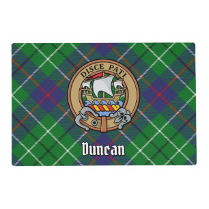 Clan Duncan Crest over Tartan Placemat
