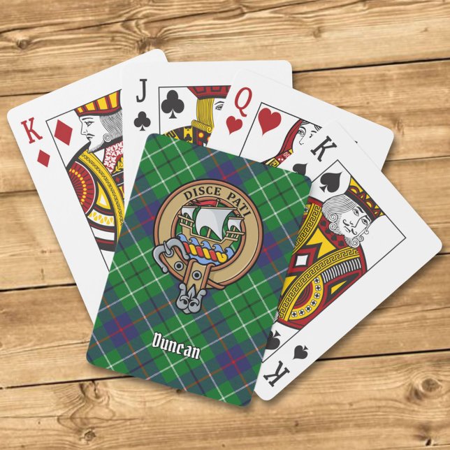 Clan Duncan Crest over Tartan Poker Cards (Creator Uploaded)