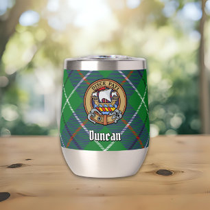 Clan Duncan Crest over Tartan Thermal Wine Tumbler