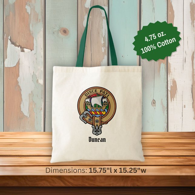 Clan Duncan Crest over Tartan Tote Bag (Creator Uploaded)