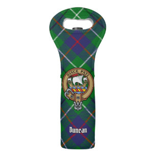 Clan Duncan Crest over Tartan Wine Bag