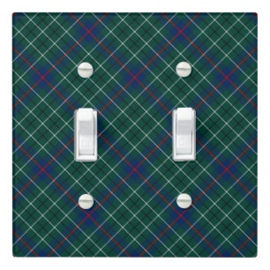 Clan Duncan Green, Blue, and Red Tartan Light Switch Cover