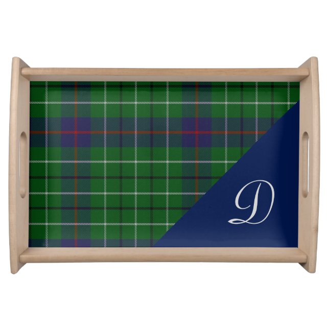 Clan Duncan Plaid Monogram Serving Tray (Front)